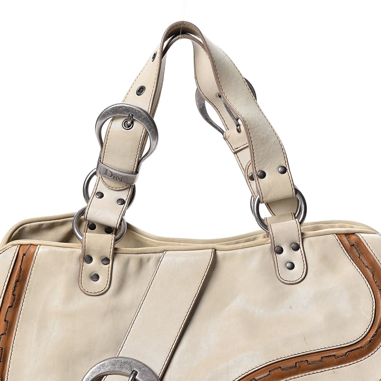 Calfskin Medium Gaucho Double Saddle Bag Ivory