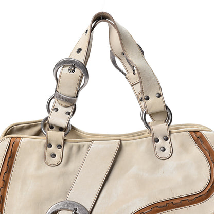 Christian Dior Calfskin Medium Gaucho Double Saddle Bag Ivory 7 of 12