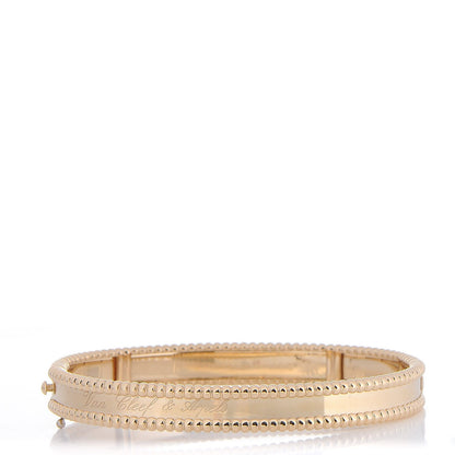 Van Cleef & Arpels 18K Yellow Gold Perlee Signature Bangle Bracelet M 1 of 8