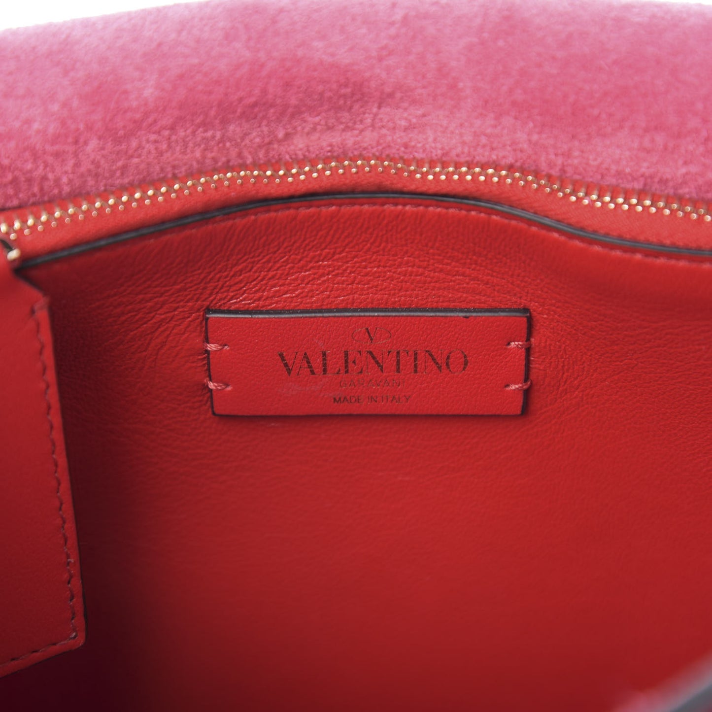 Pebbled Calfskin Rockstud Flip Lock Flap Messenger Raspberry