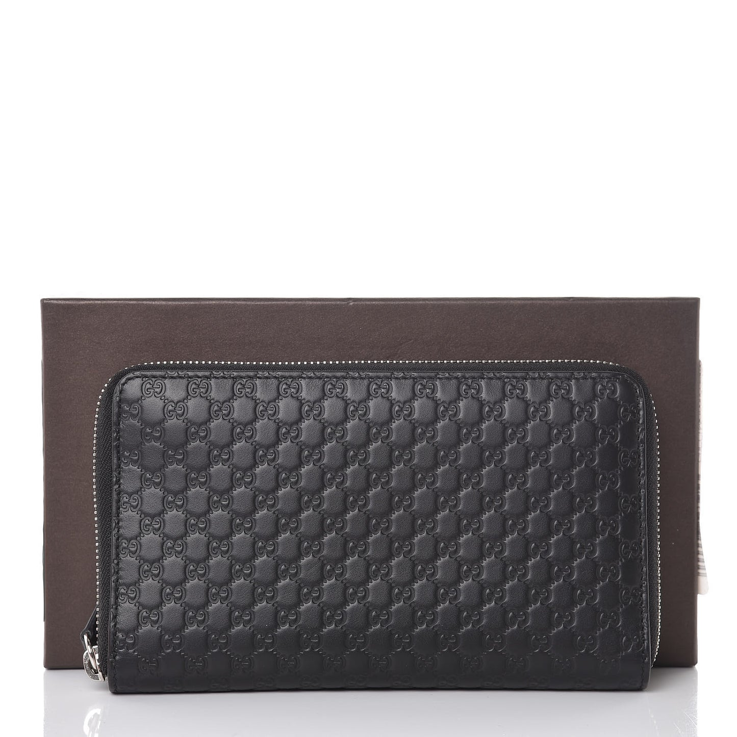 Microguccissima Large Zip Around Organizer Wallet Black