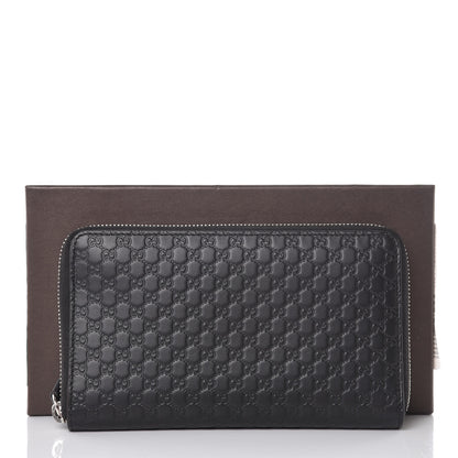 Gucci Microguccissima Large Zip Around Organizer Wallet Black 7 of 7