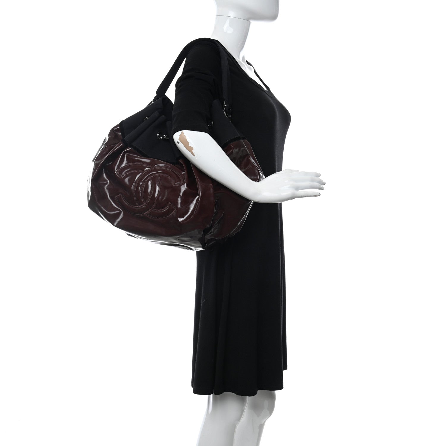 Chanel Vinyl Large Stretch Spirit Cabas Burgundy 2 of 10