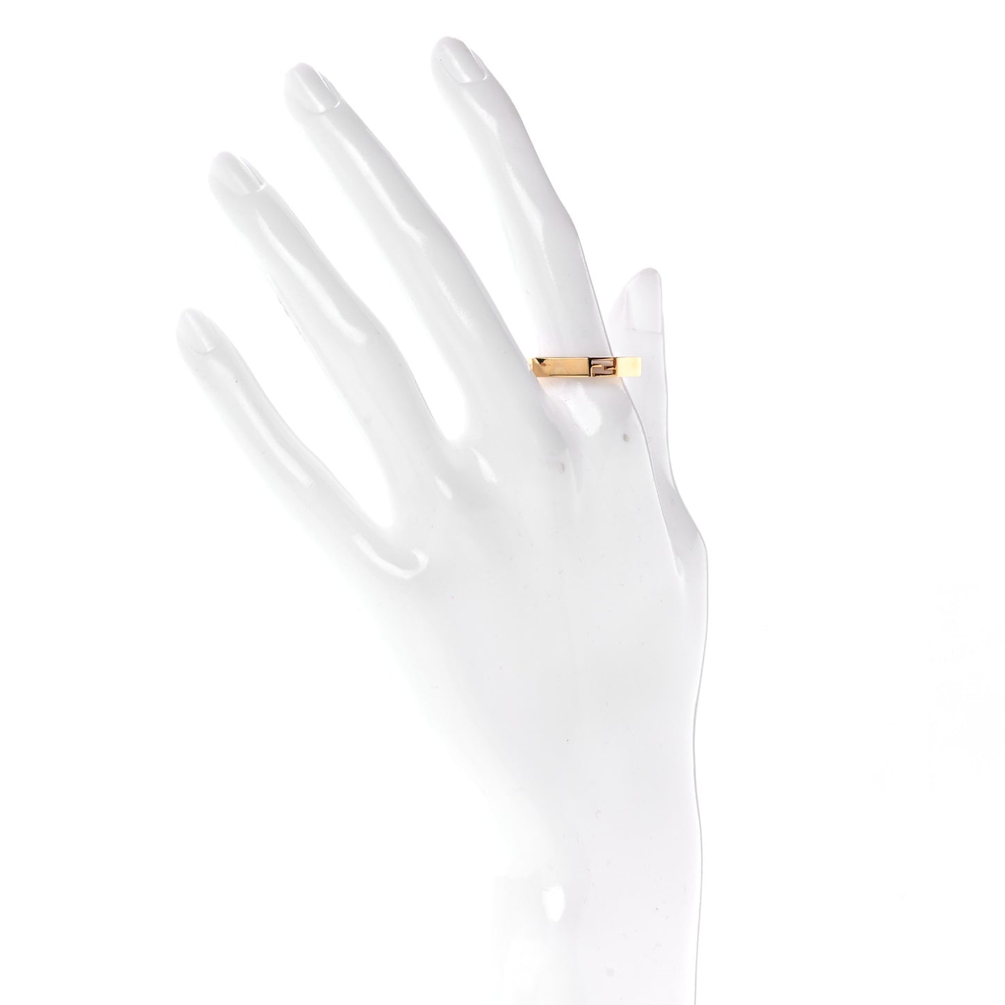 Metal FF Baguette Ring M Gold