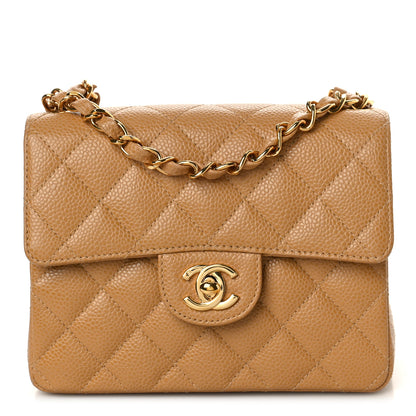 Chanel Caviar Quilted Mini Square Flap Beige 1 of 10