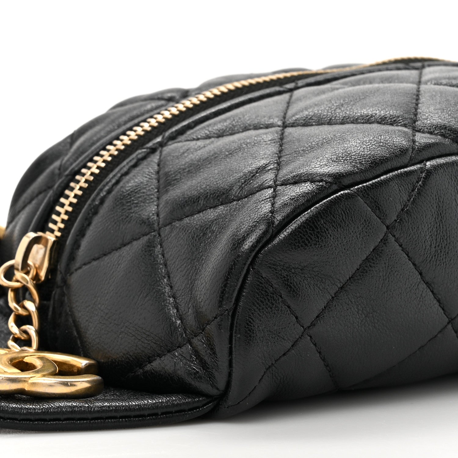 Chanel Lambskin Quilted Linked In Waist Bag Black 10 of 10