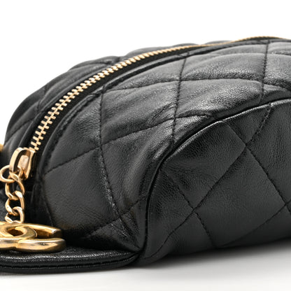 Chanel Lambskin Quilted Linked In Waist Bag Black 10 of 10