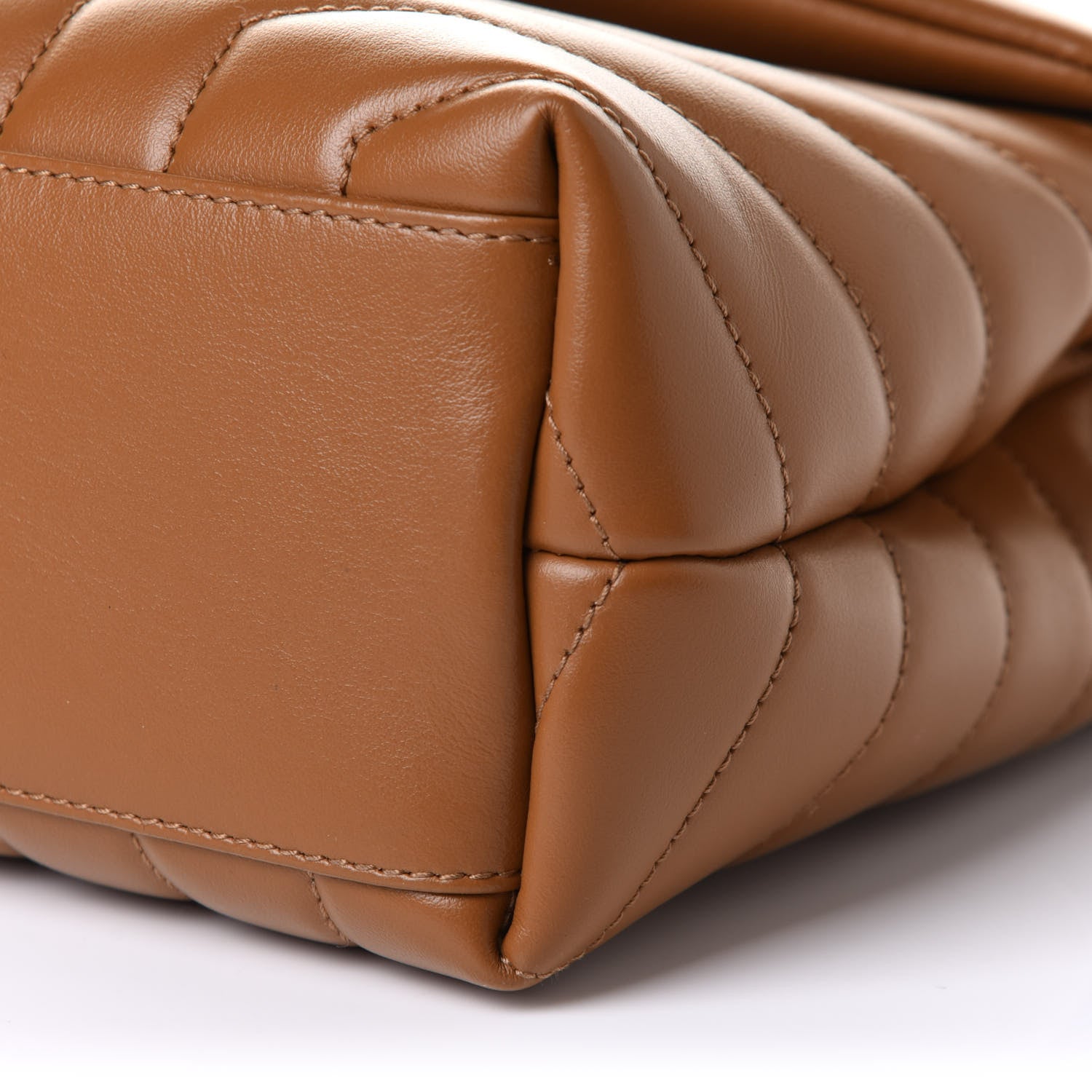 Saint Laurent Calfskin Y Quilted Monogram Small Loulou Chain Satchel Dark Natural 11 of 11