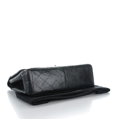 Chanel Lizard Quilted Jumbo Double Flap Black 4 of 8
