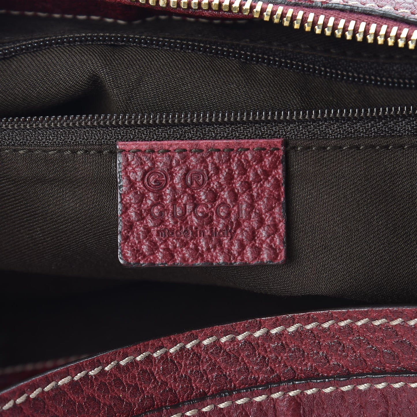 Calfskin Bamboo Ring Hobo Aubergine