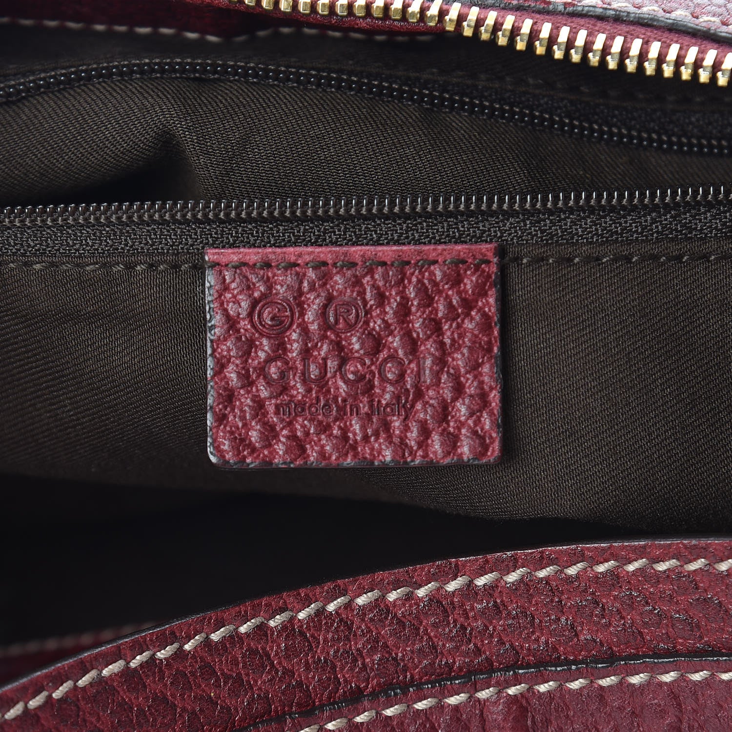 Gucci Calfskin Bamboo Ring Hobo Aubergine 8 of 16