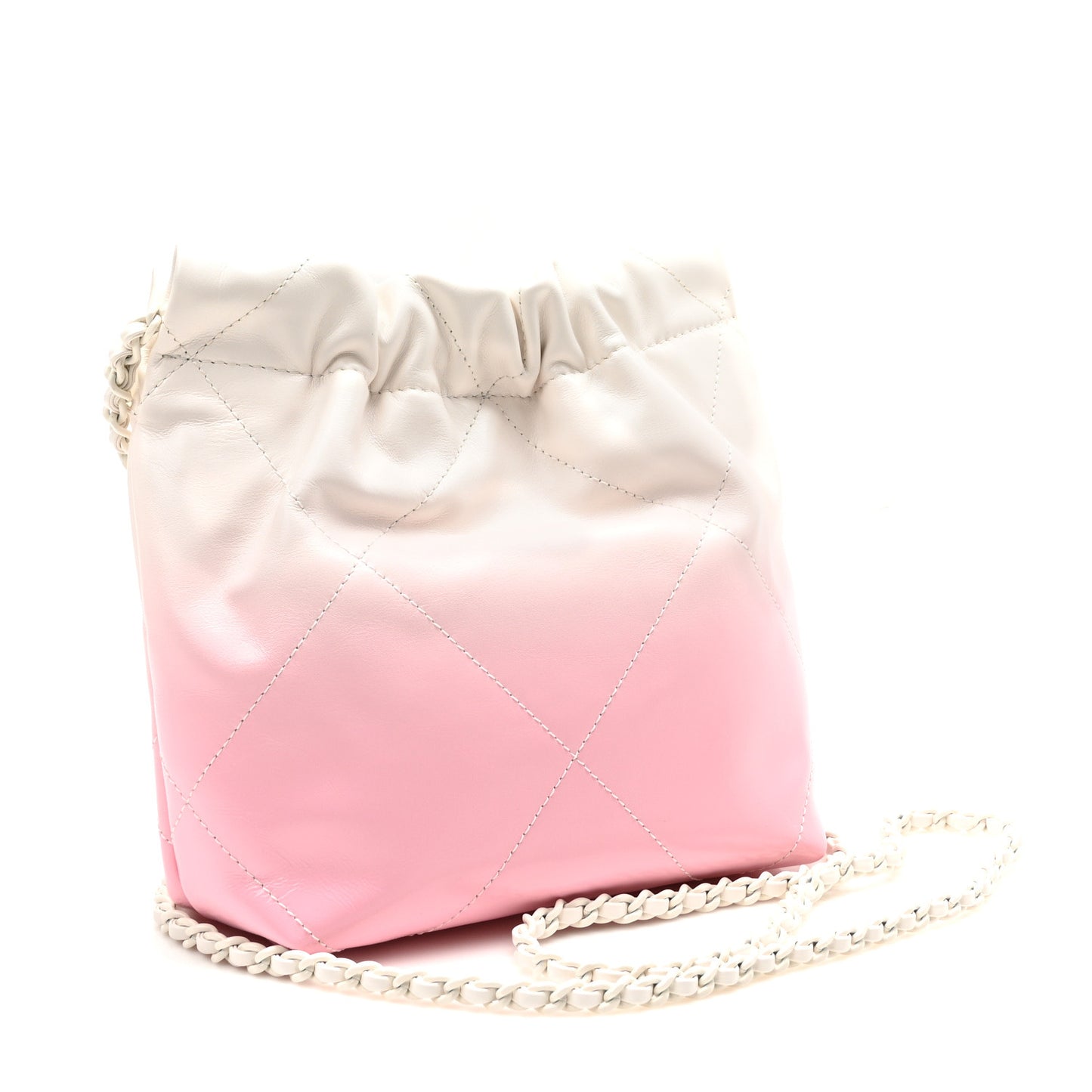 Patent Gradient Calfskin Quilted Mini Chanel 22 White Light Pink