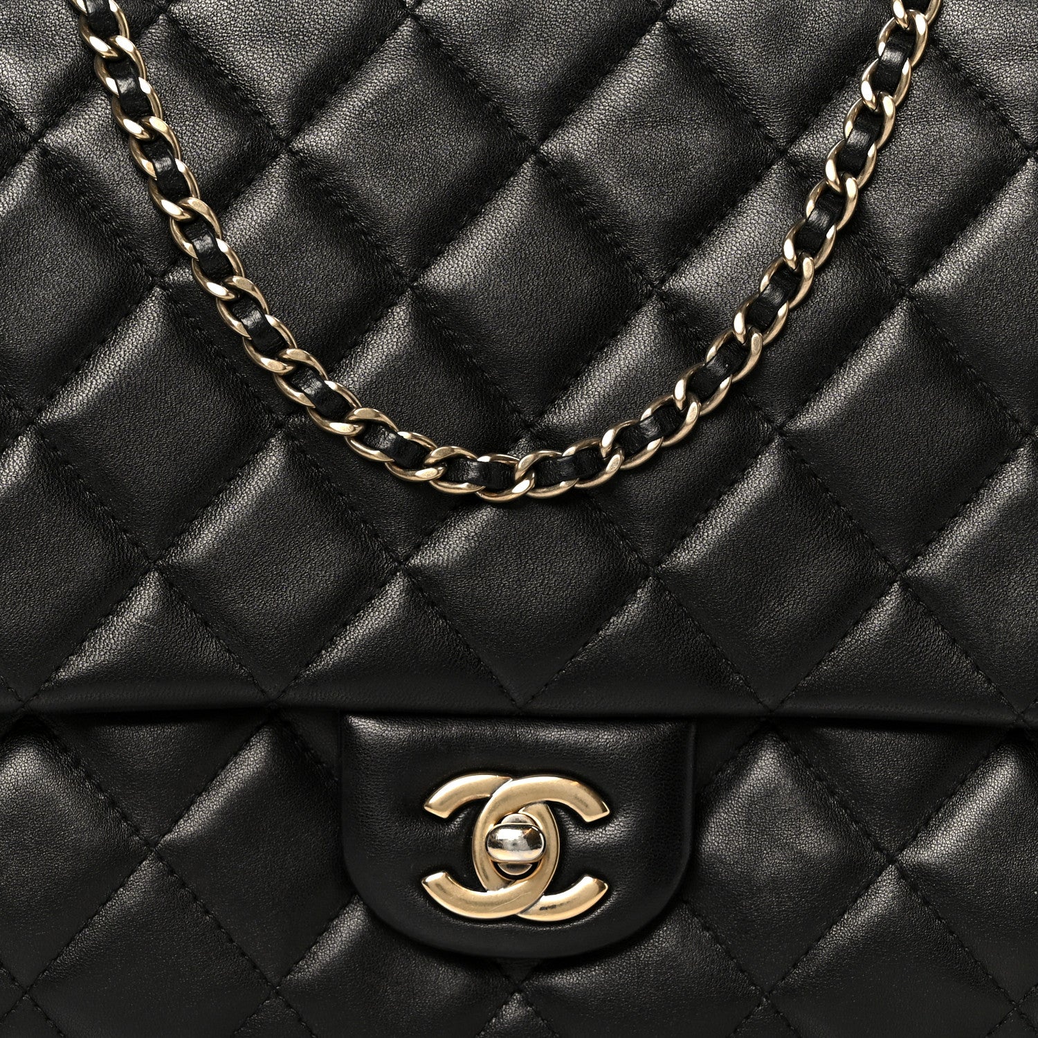 Chanel Lambskin Quilted Clutch With Chain Flap Black 9 of 11