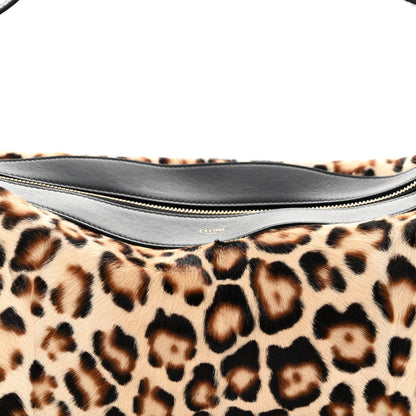 Celine Furry Goatskin Leopard Medium Romy Shoulder Bag Natural Black 7 of 9
