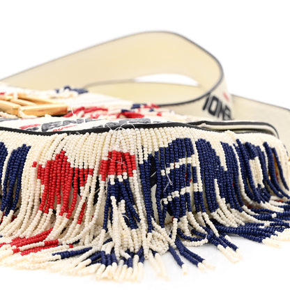 Fendi X FILA Calfskin Mania Fringe Baguette White 9 of 10