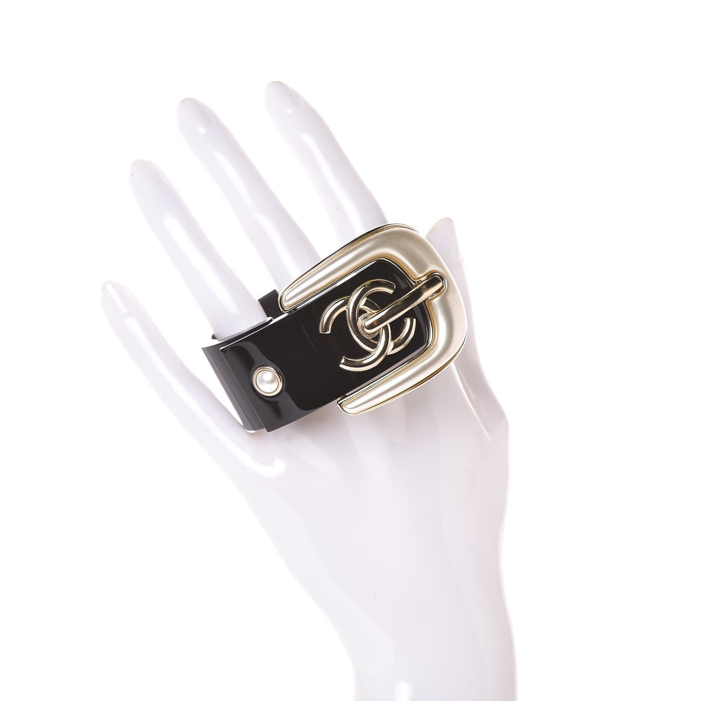 Resin CC Buckle Cuff Black Gold
