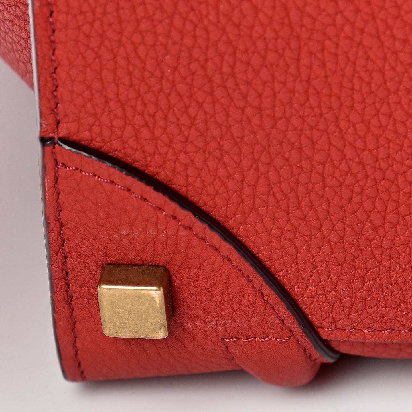 Drummed Calfskin Micro Luggage Red