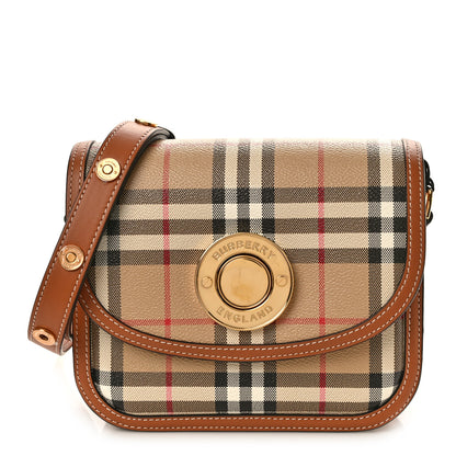 Burberry Calfskin Check Small Elizabeth Bag Briar Brown 1 of 9