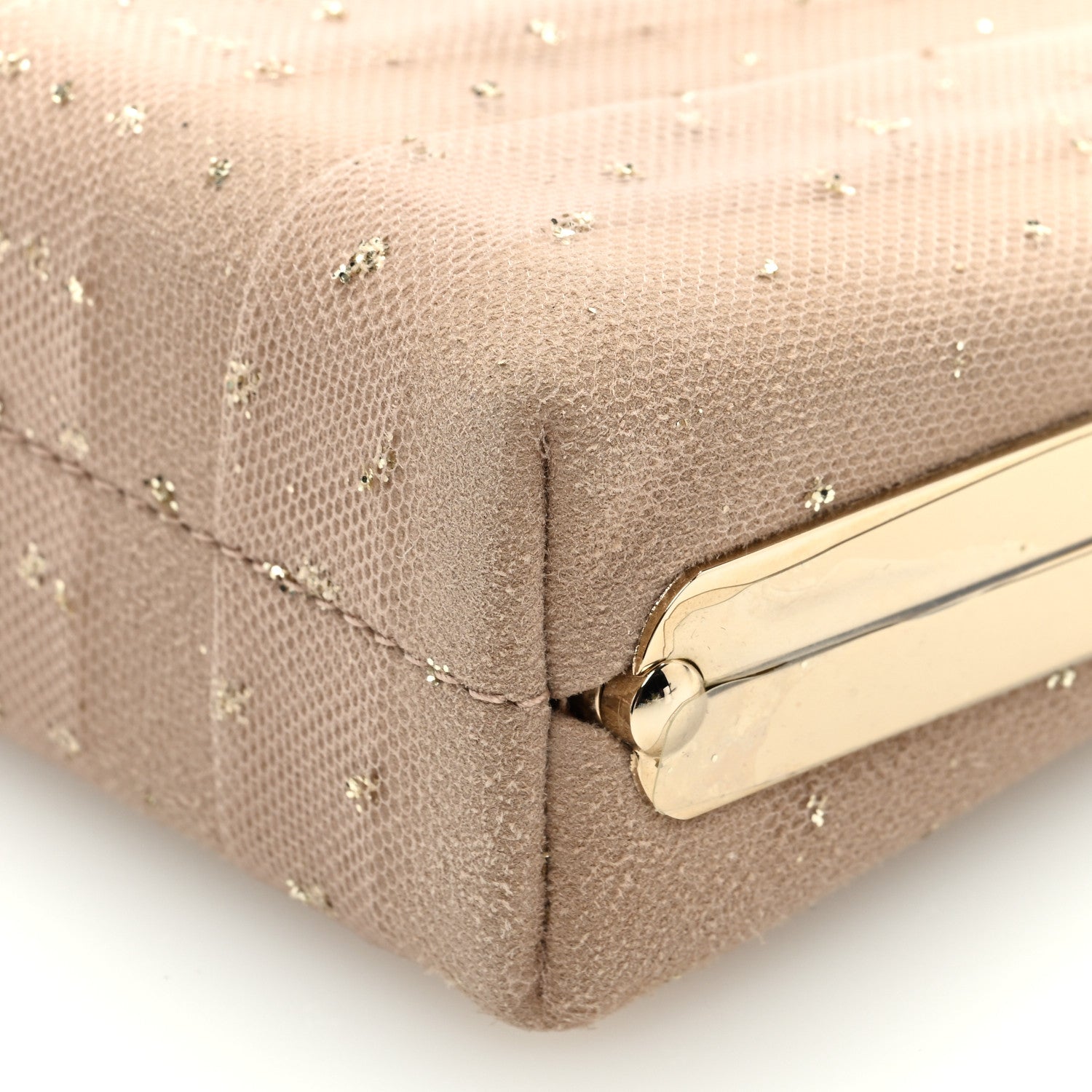 Jimmy Choo Suede Tulle Glitter Celeste Clutch Ballet Pink 8 of 8