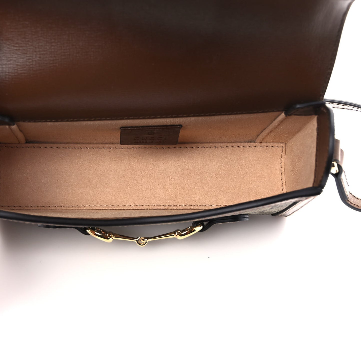 GG Supreme Monogram Mini Horsebit 1955 Shoulder Bag Beige Brown Sugar