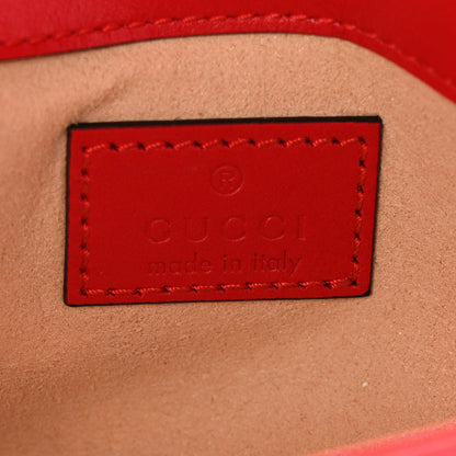 Gucci Calfskin Matelasse Super Mini GG Marmont Shoulder Bag Hibiscus Red 6 of 11