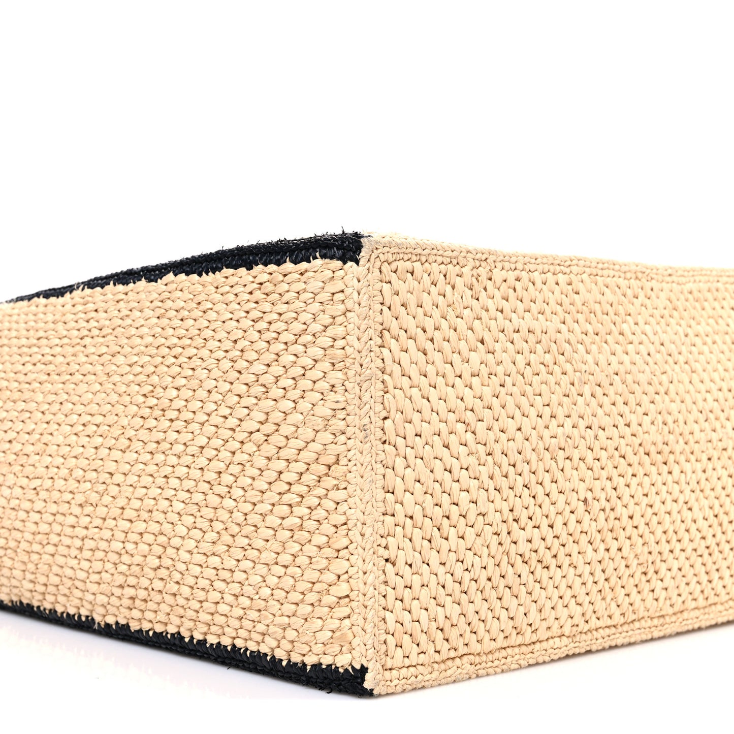 Raffia Large Paula's Ibiza Logo Tote Natural Tan