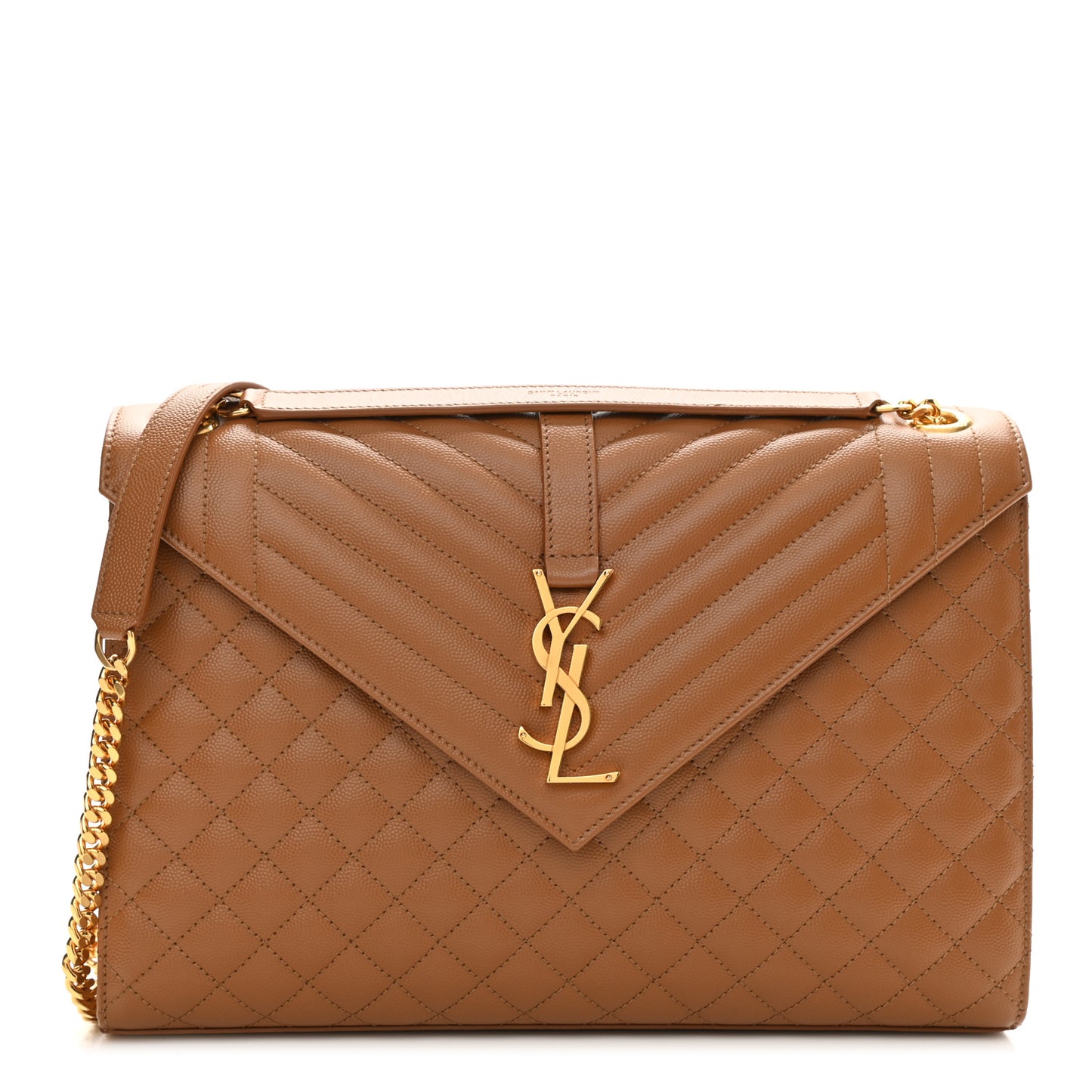 Grain De Poudre Textured Mixed Matelasse Triquilt Large Monogram Satchel Dune