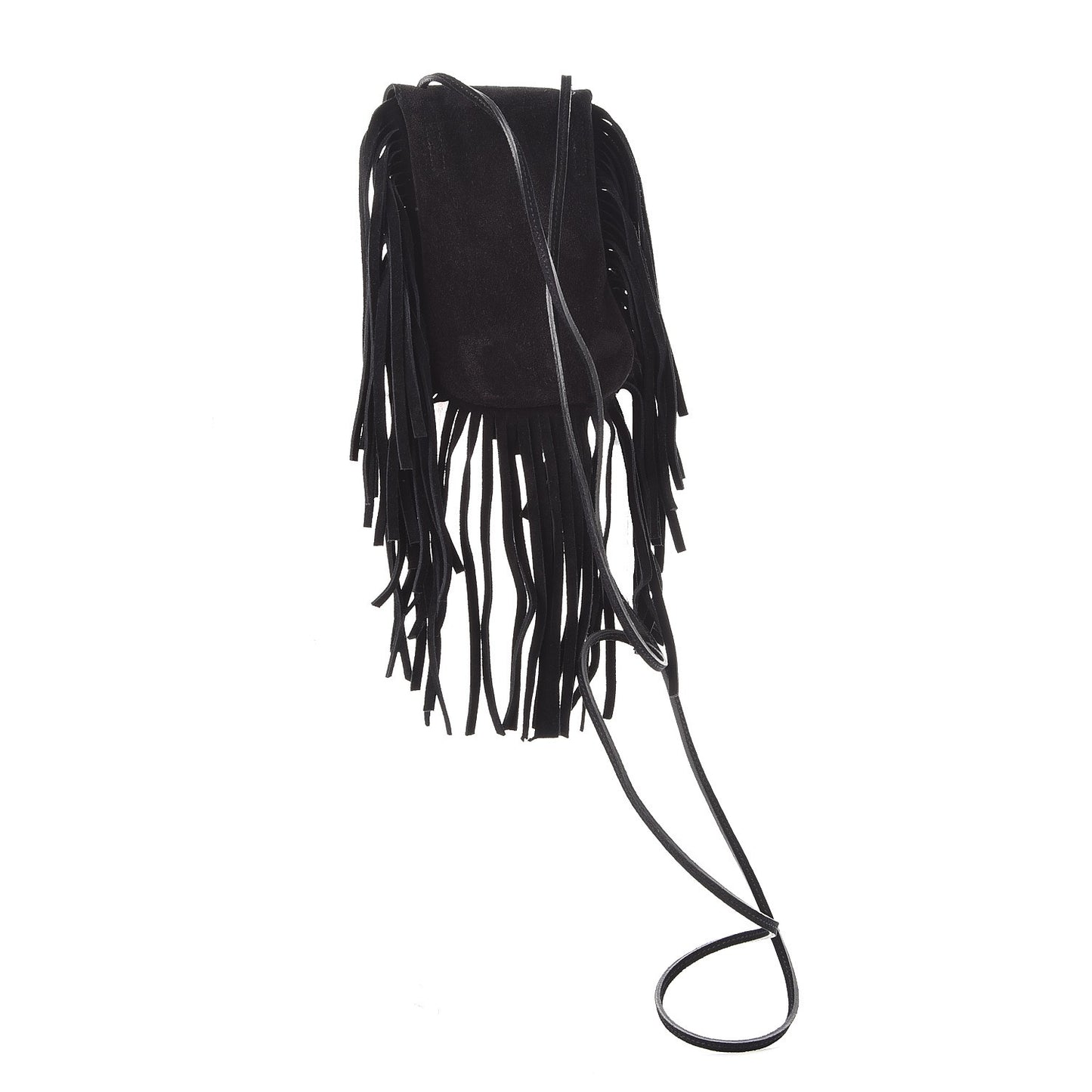 Suede Fringe Toy Monogram Anita Crossbody Bag Black