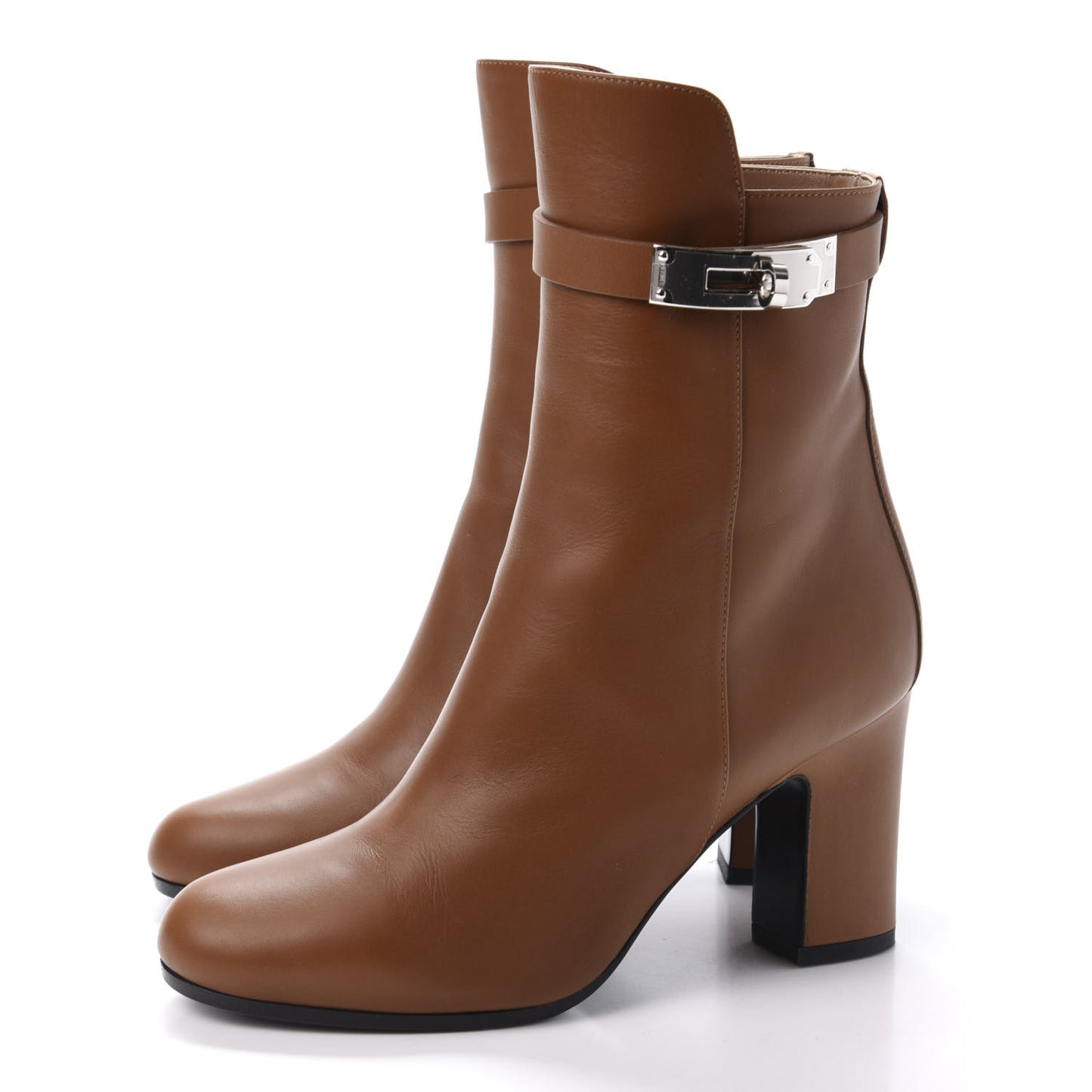 Calfskin Joueuse Ankle Boots 35.5 Camel