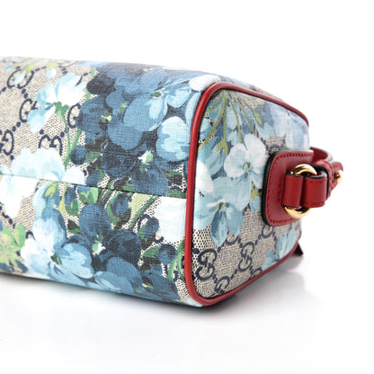 Gucci GG Supreme Monogram Blooms Mini Boston Navy Blue Hibiscus 6 of 9
