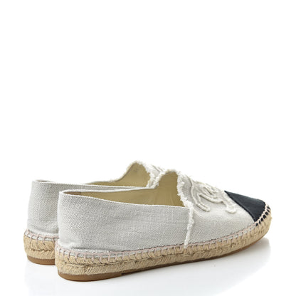 Chanel Linen CC Espadrilles 40 Beige Black 4 of 10