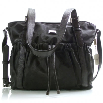 Burberry Nylon Tonal Check Tote Black 1 of 9