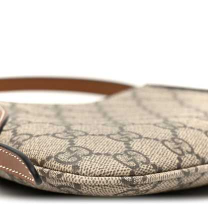 Gucci GG Monogram Calfskin Small Emblem Shoulder Bag Beige Dark Brown 9 of 11
