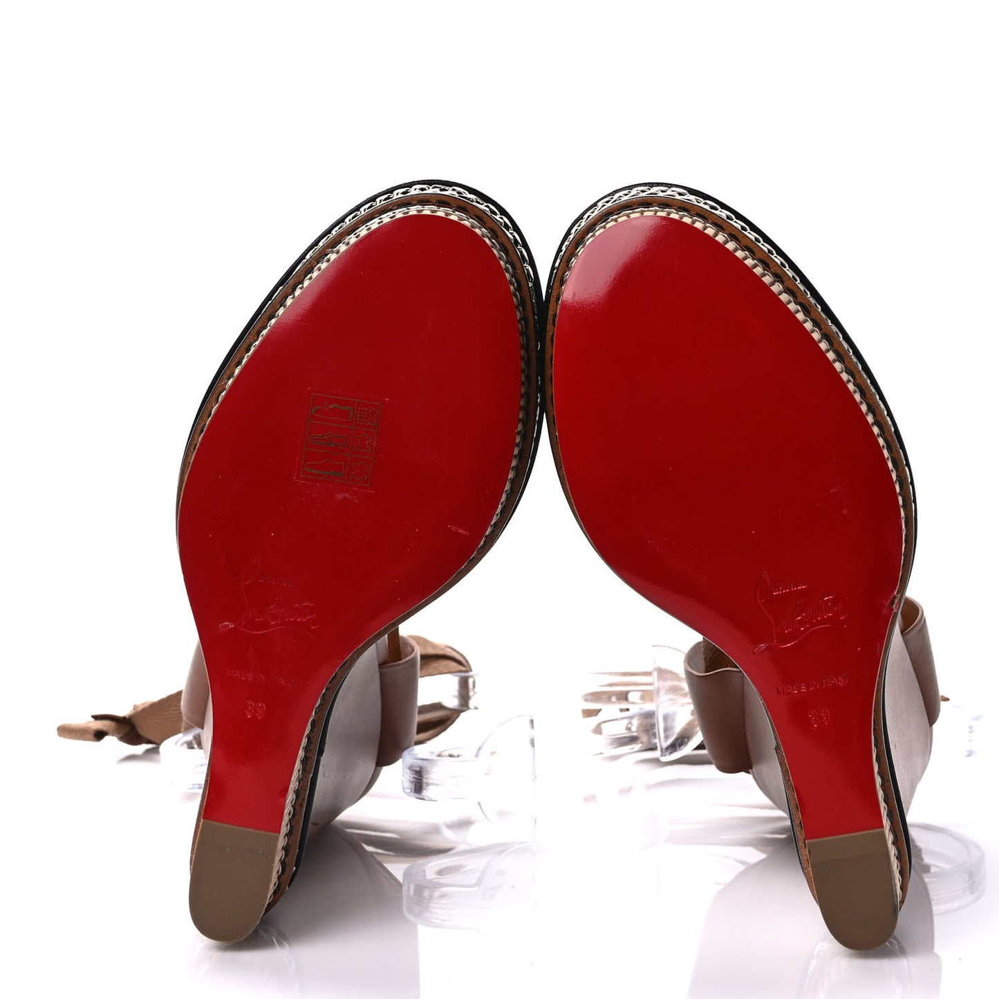 Shiny Calfskin Tribuli 140 Wedge Sandals 39 Fauve