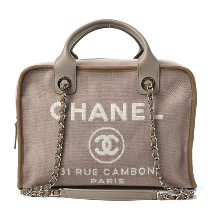 Chanel Denim Deauville Bowling Bag Beige 1 of 9