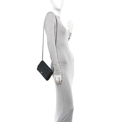 Chanel Caviar Quilted Compact Wallet On Chain WOC Black 2 of 11