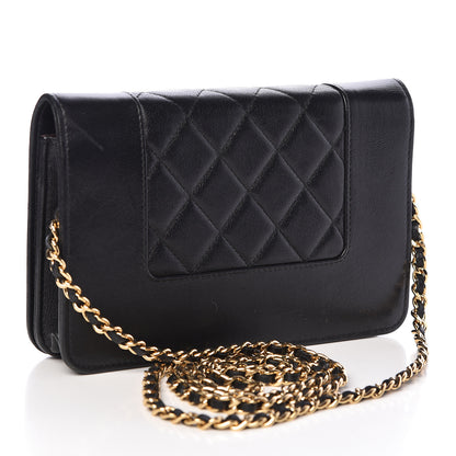 Chanel Sheepskin Quilted Mademoiselle Vintage Wallet On Chain WOC Black 3 of 14