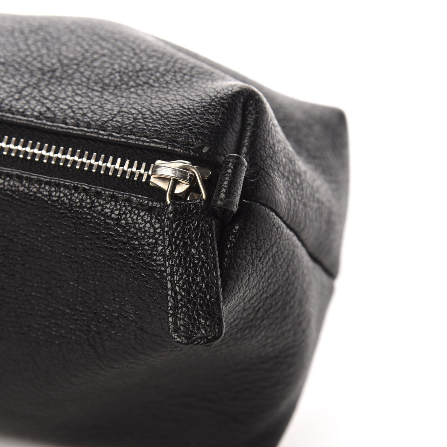 Grained Calfskin Logo Cosmetic Case Black