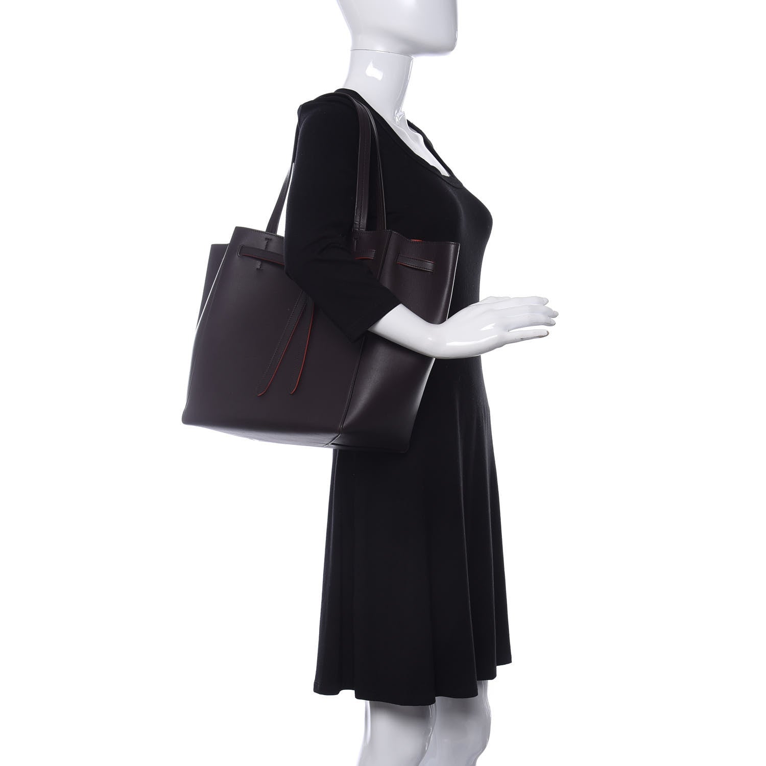 Celine Smooth Calfskin Small Belt Cabas Phantom Dark Brown 2 of 9