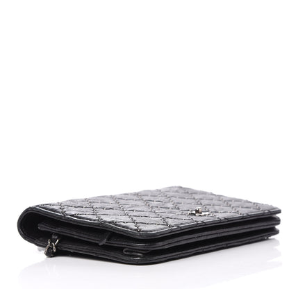 Chanel Crumpled Lambskin Studded Paris Dallas Wallet On Chain WOC Black 4 of 11