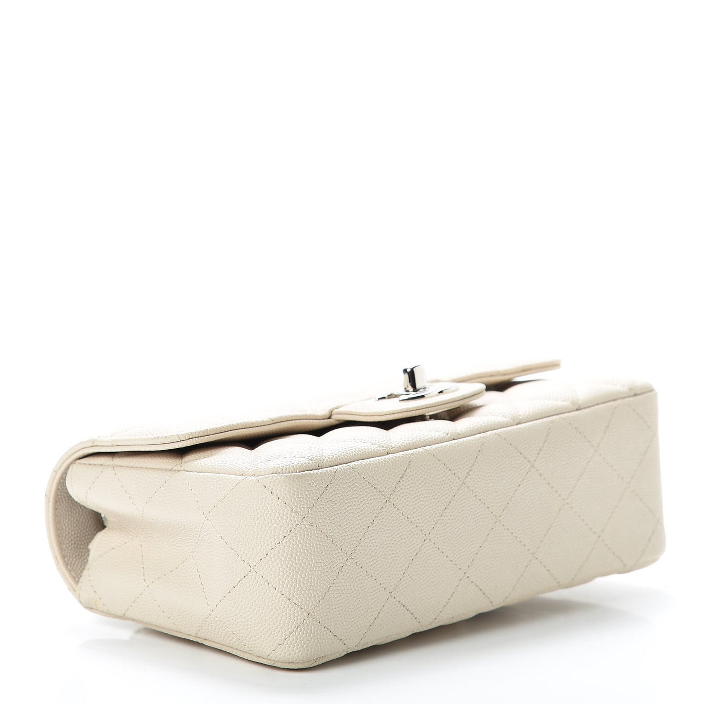 Caviar Quilted Mini Rectangular Flap Light Beige