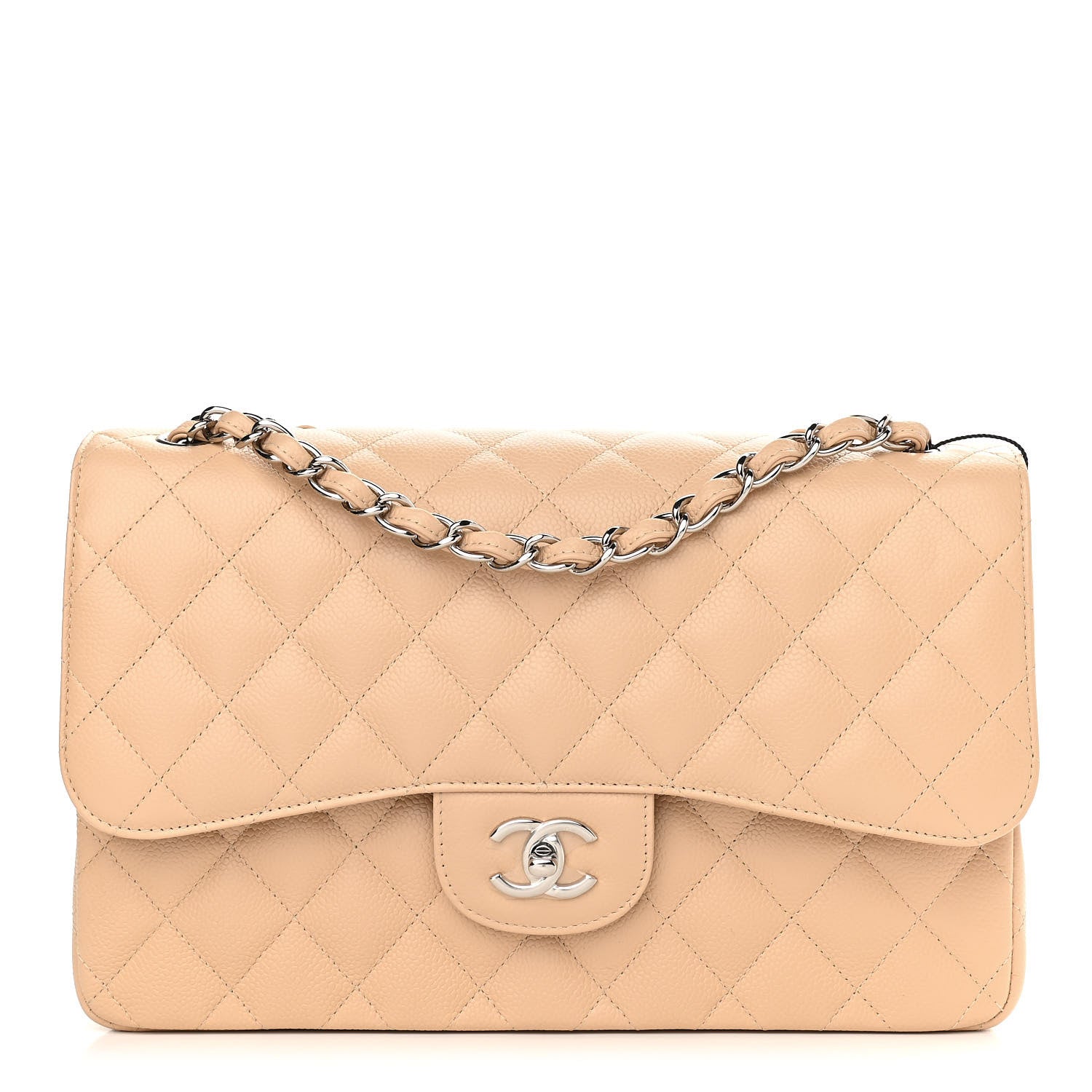 Chanel Caviar Quilted Jumbo Double Flap Beige 1 of 11