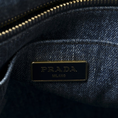 Prada Denim Logo Tote Avio 6 of 10