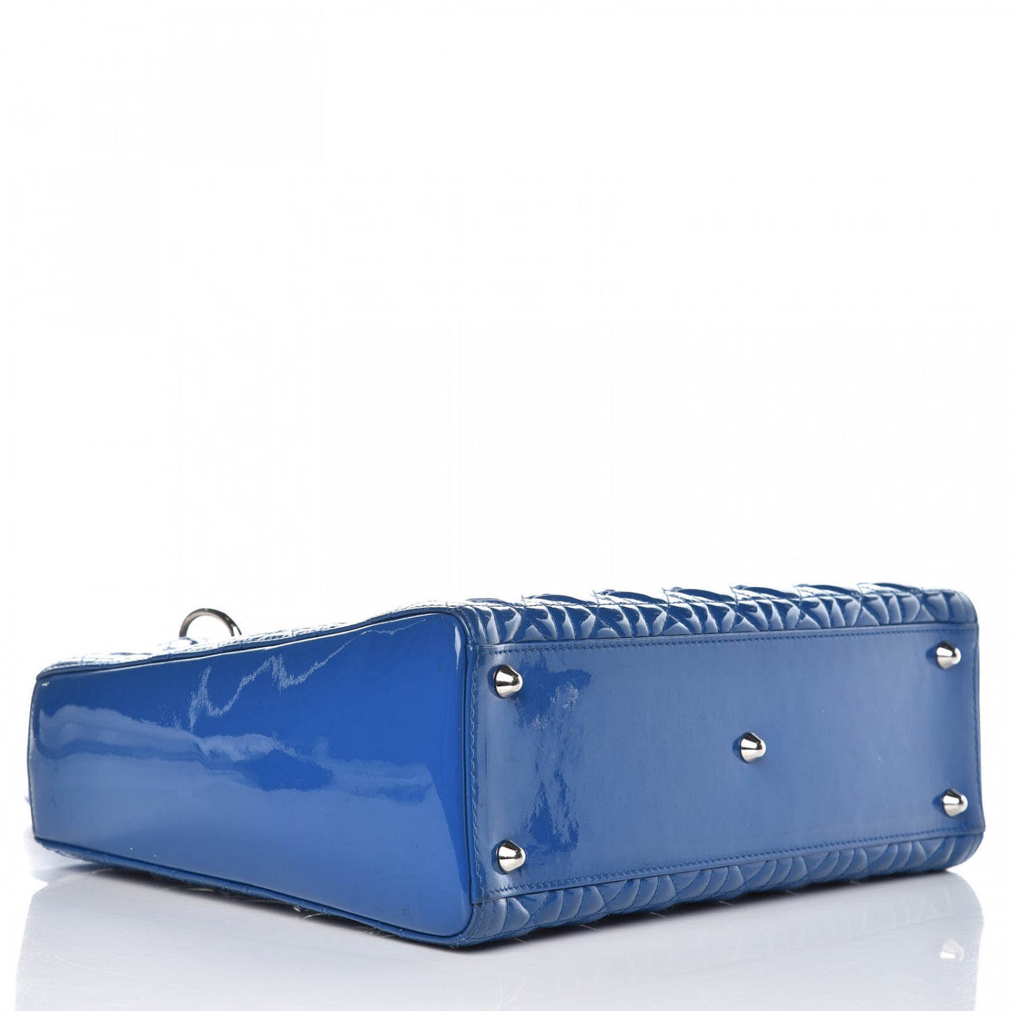 Patent Cannage Large Lady Dior Blue