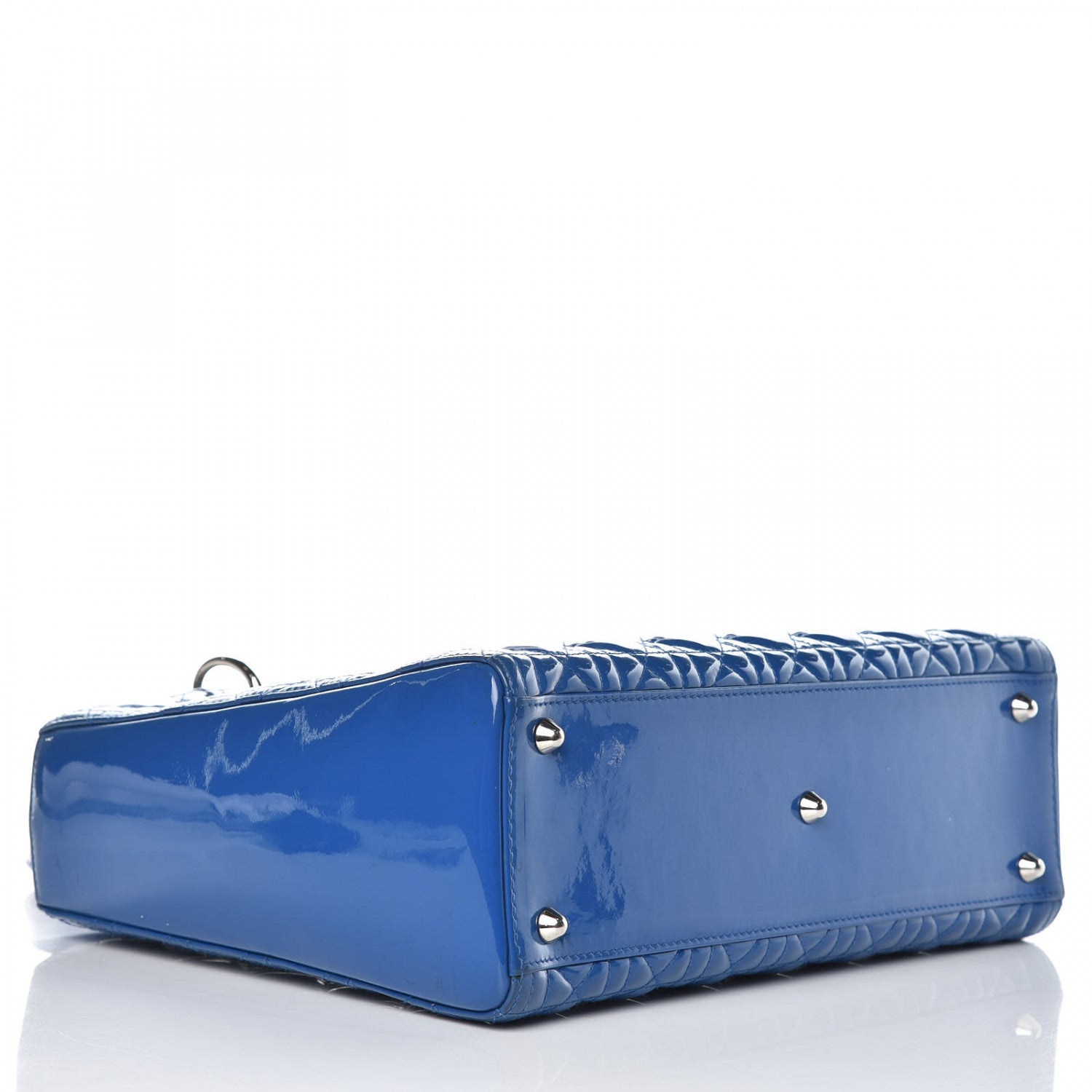 Christian Dior Patent Cannage Large Lady Dior Blue 5 of 13