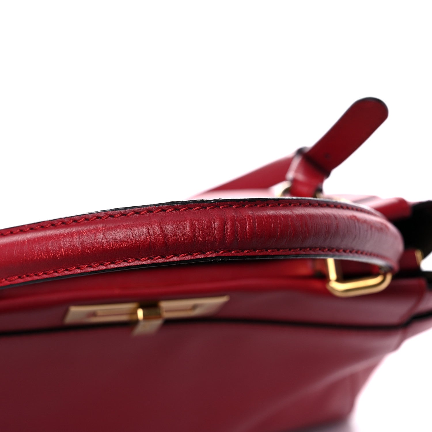Fendi Vitello Morgan Fabric Jacquard Pequin Medium Peekaboo Iconic Satchel Mattone Tobacco Black 21 of 25