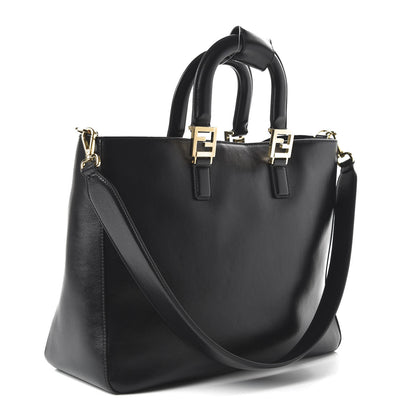 Fendi Vitello Glacier Medium FF Tote Black 4 of 10