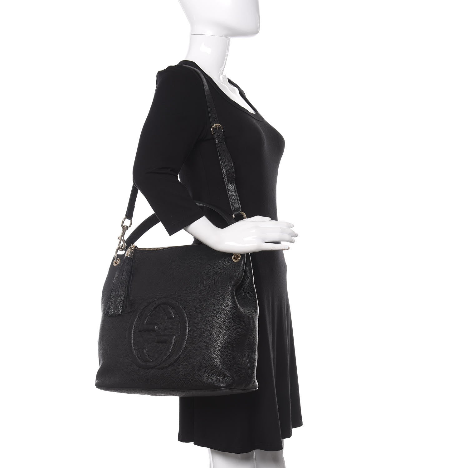 Gucci Pebbled Calfskin Large Soho Hobo Black 2 of 9