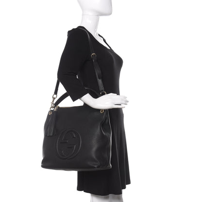 Gucci Pebbled Calfskin Large Soho Hobo Black 2 of 9
