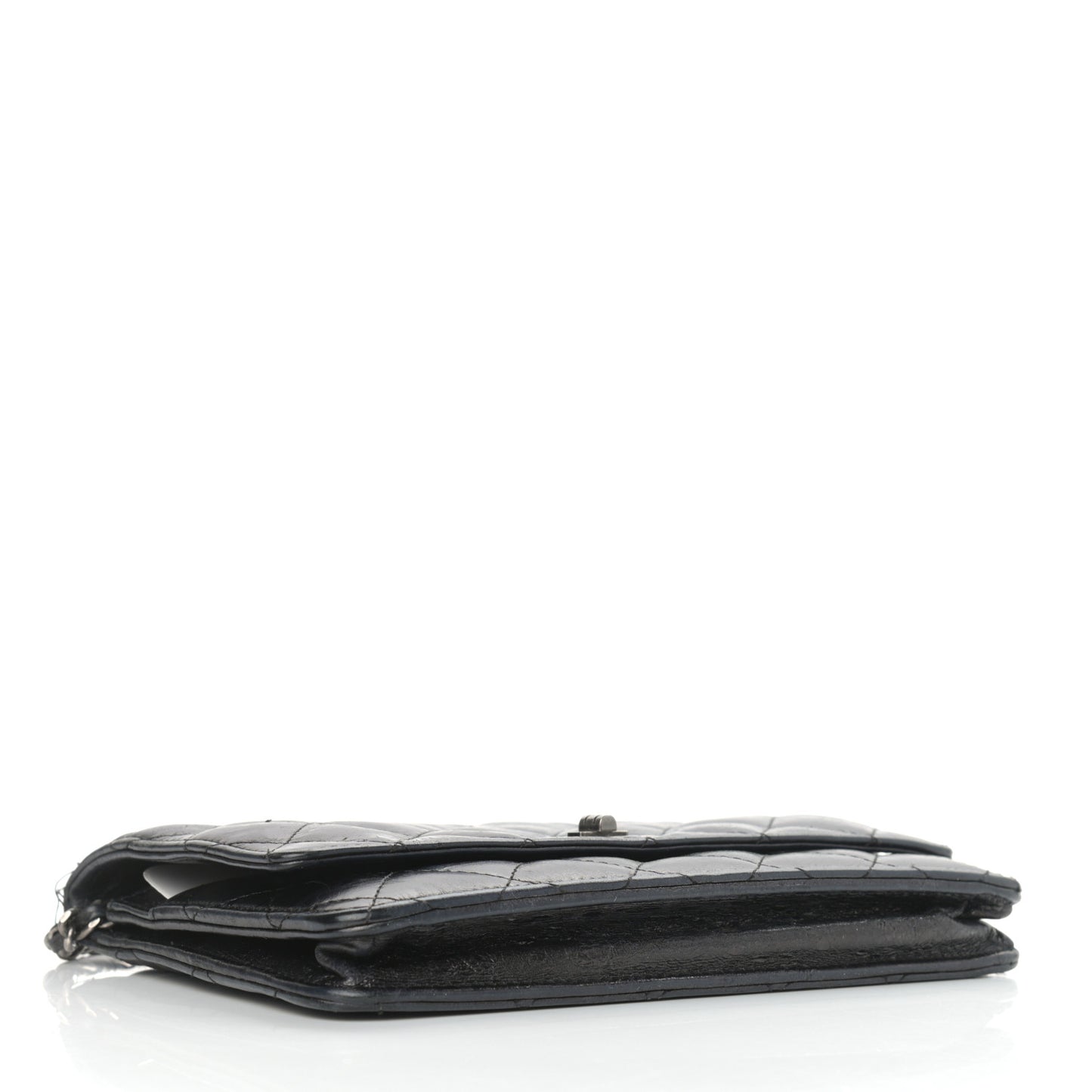 Aged Calfskin Reissue Wallet On Chain WOC Black